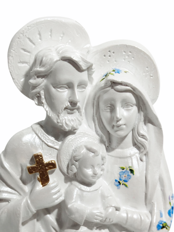 Busto da Sagrada Família 15cm Gesso Premium Pintado - Image 8
