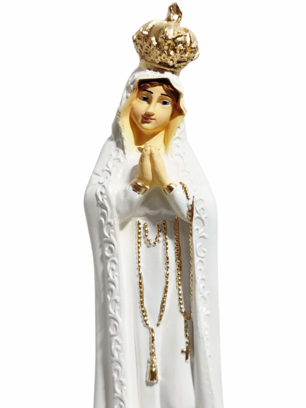 Nossa Senhora de Fátima 20cm Gesso Premium Pintada - Image 5