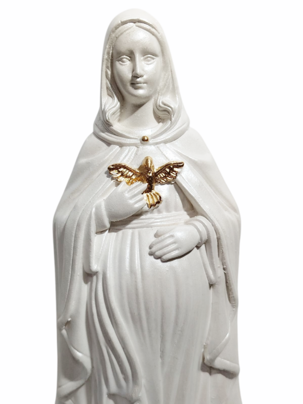Nossa Senhora Grávida Com Divino 20cm Gesso Premium Pintado - Image 12