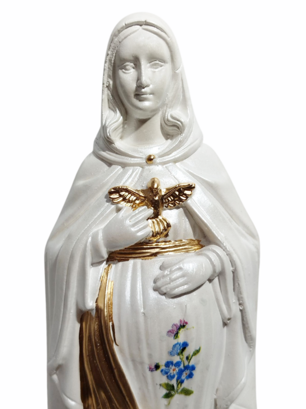 Nossa Senhora Grávida Com Divino 20cm Gesso Premium Pintado - Image 15