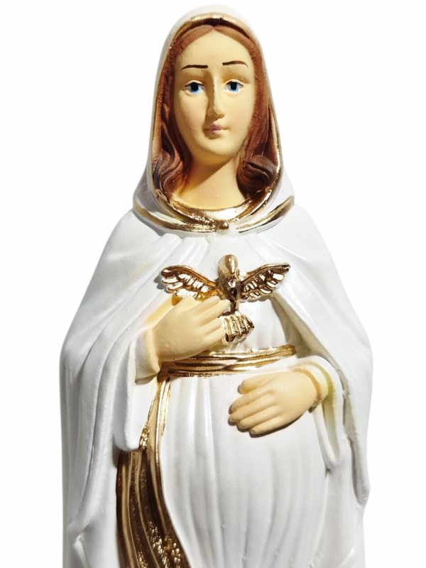 Nossa Senhora Grávida Com Divino 20cm Gesso Premium Pintado - Image 9