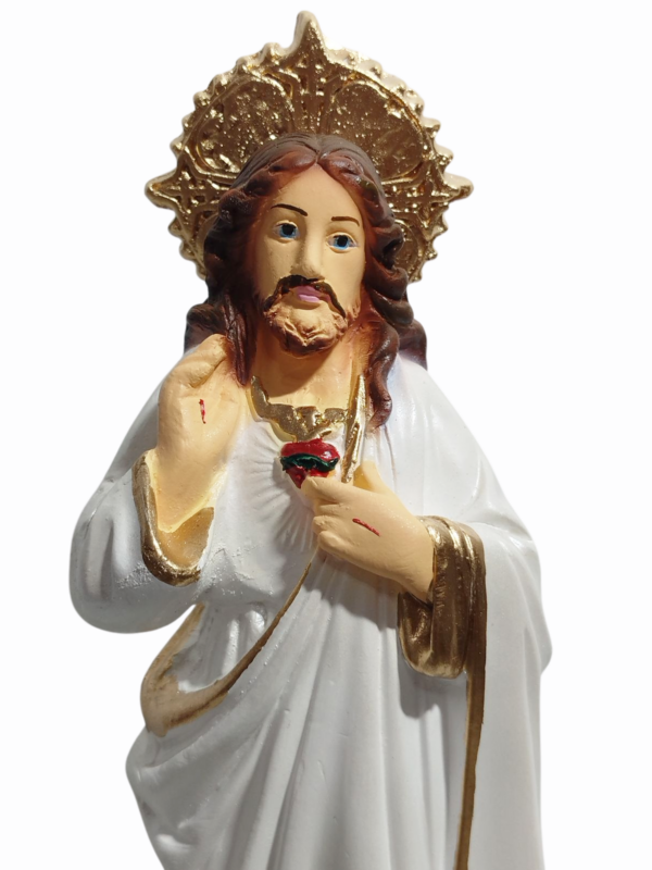 Sagrado Coração de Jesus 20cm Gesso Premium Pintado - Image 5