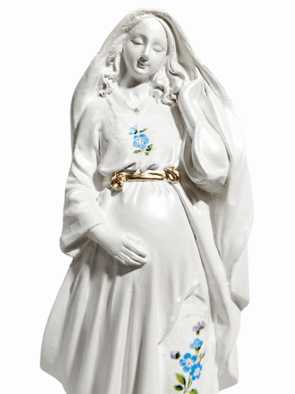 Nossa Senhora Grávida 20cm Gesso Premium Pintado - Image 12