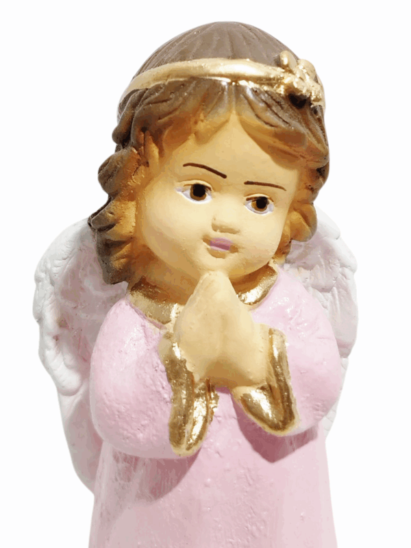 Anjo da Guarda Infantil com Lacinho 15cm Gesso Premium Pintado - Image 3