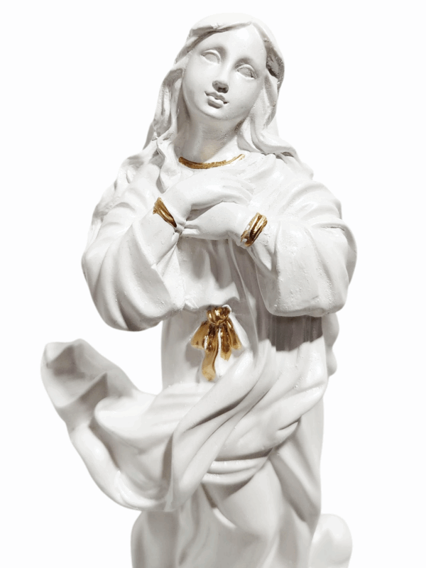 Nossa Senhora da Imaculada Conceição 20cm Gesso Premium Pintado - Image 10