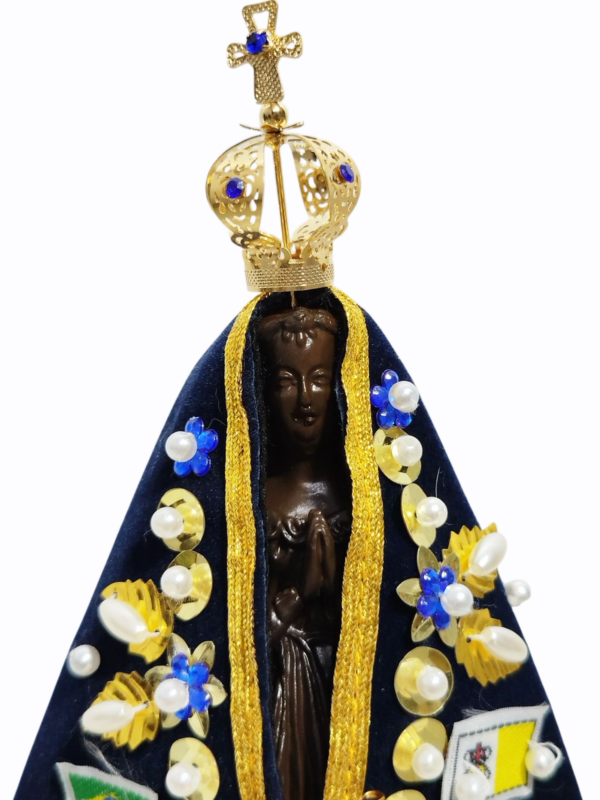 Nossa Senhora Aparecida Fac-Símile 15cm Gesso Premium Pintado - Image 18