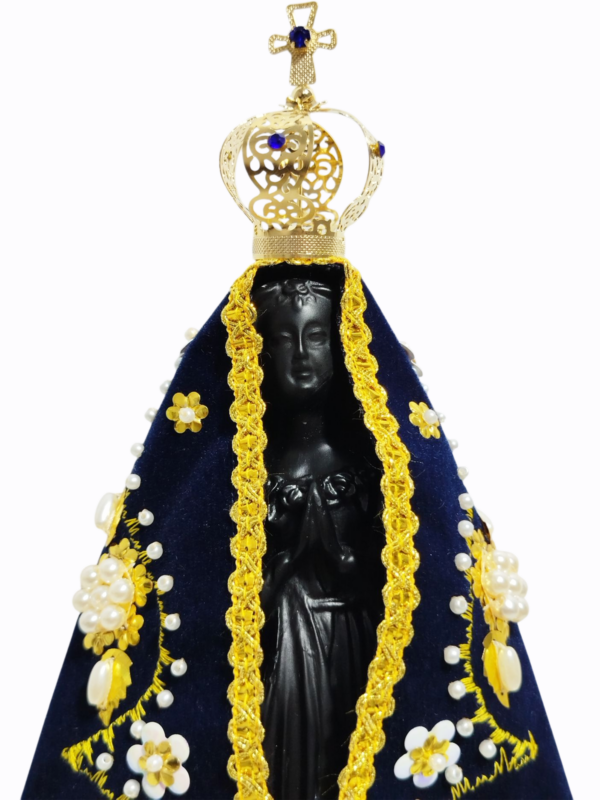 Nossa Senhora Aparecida Fac-Símile 25cm Gesso Premium Pintado - Image 9
