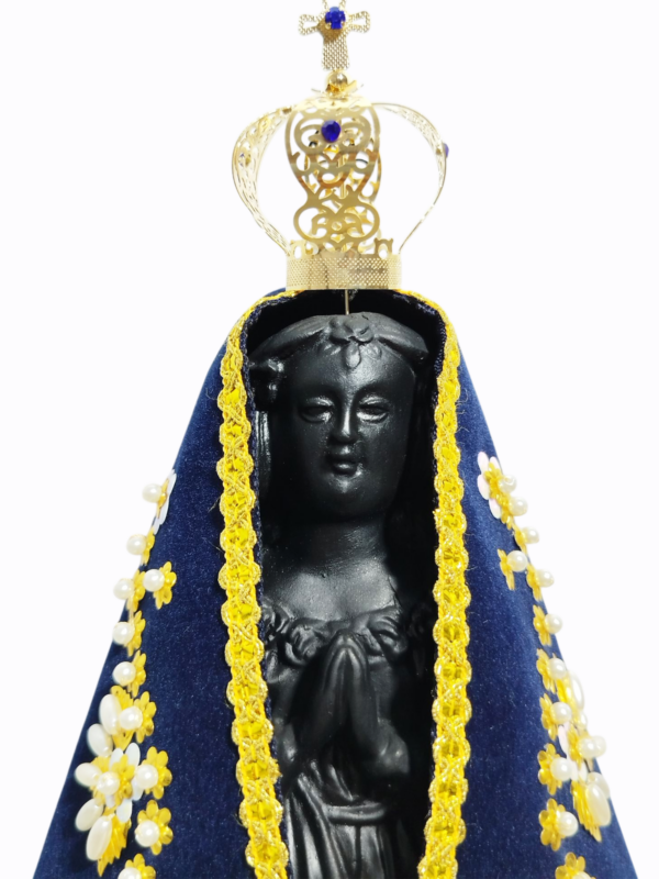 Nossa Senhora Aparecida Fac-Símile 30cm Gesso Premium Pintado - Image 9