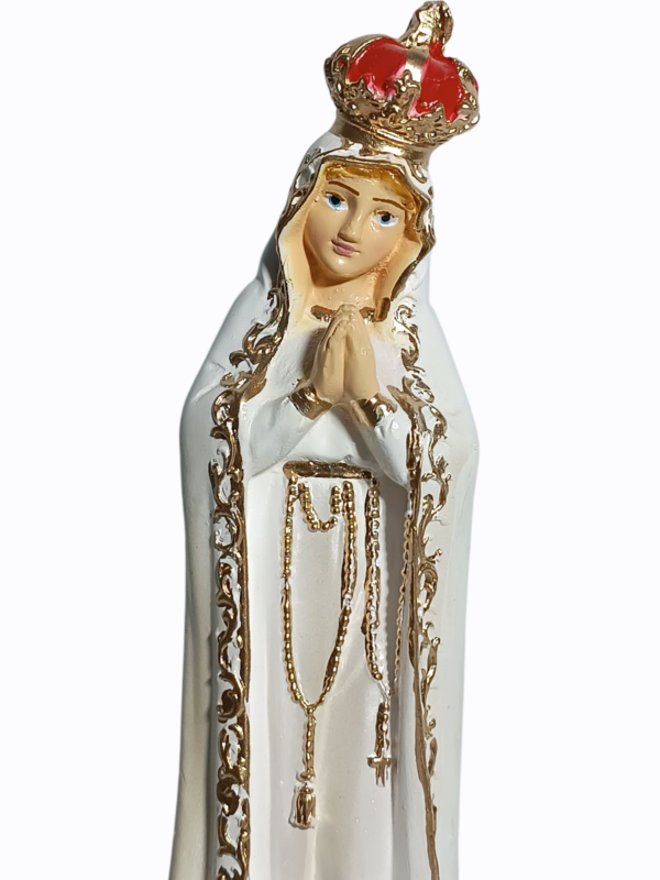 Nossa Senhora de Fátima 20cm Gesso Premium Pintada - Image 2