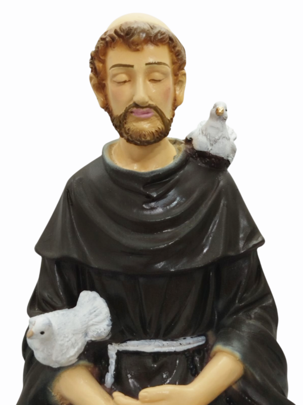São Francisco Meditando 20cm Gesso Premium Pintado - Image 2