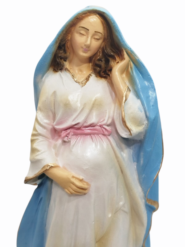 Nossa Senhora Grávida 20cm Gesso Premium Pintado - Image 3