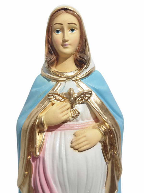 Nossa Senhora Grávida Com Divino 20cm Gesso Premium Pintado - Image 3