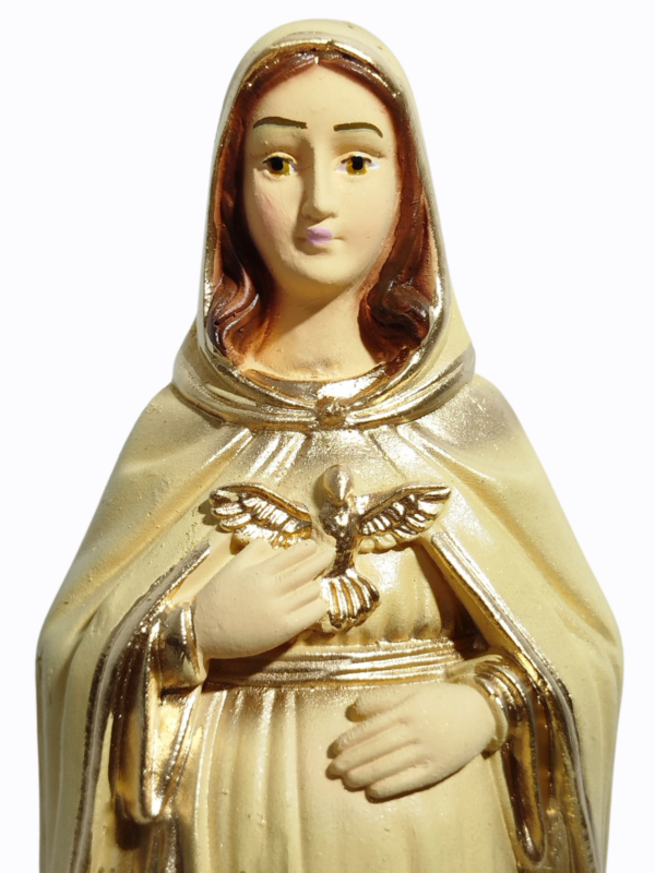 Nossa Senhora Grávida Com Divino 20cm Gesso Premium Pintado - Image 6