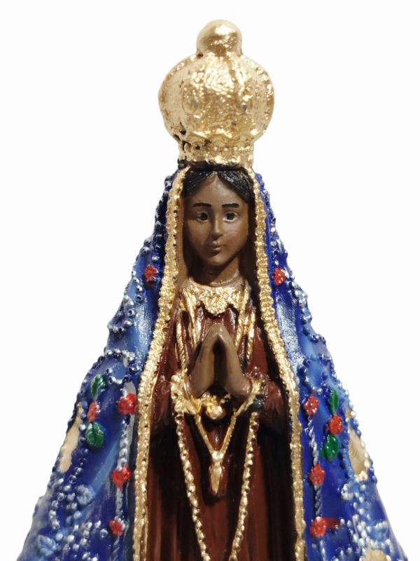 Nossa Senhora Aparecida Italiana 15cm Gesso Premium Pintada - Image 2