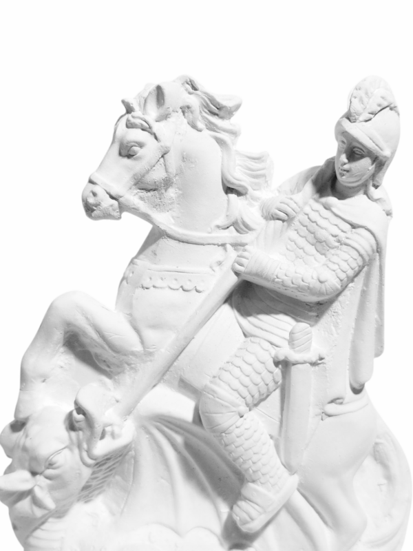 São Jorge Guerreiro 15cm Gesso Cru Retocado - Image 2