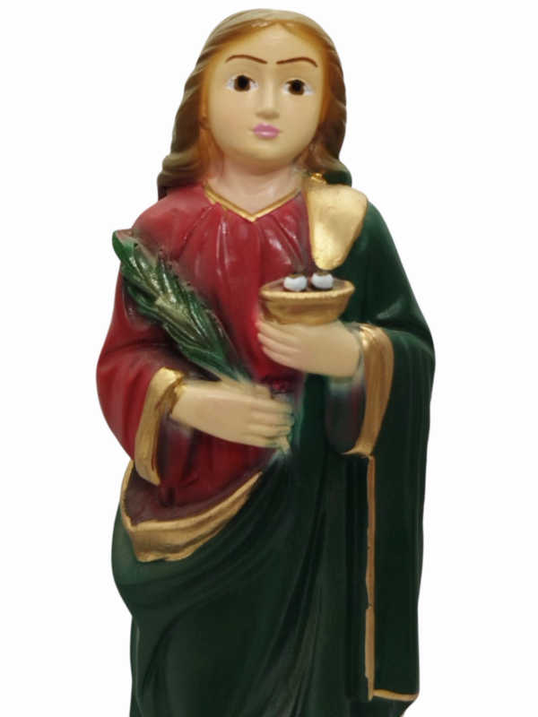 Santa Luzia 20cm Gesso Premium Pintando - Image 2