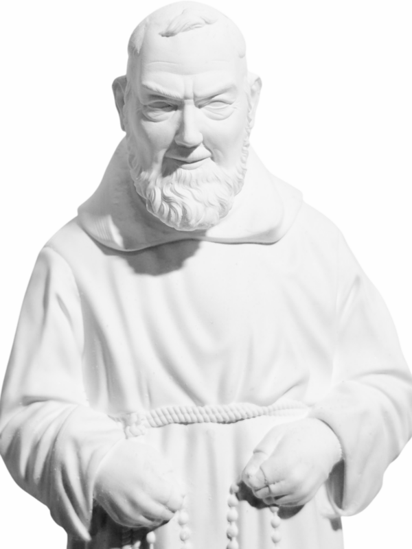 São Padre Pio 20cm Gesso Cru Retocado - Image 2
