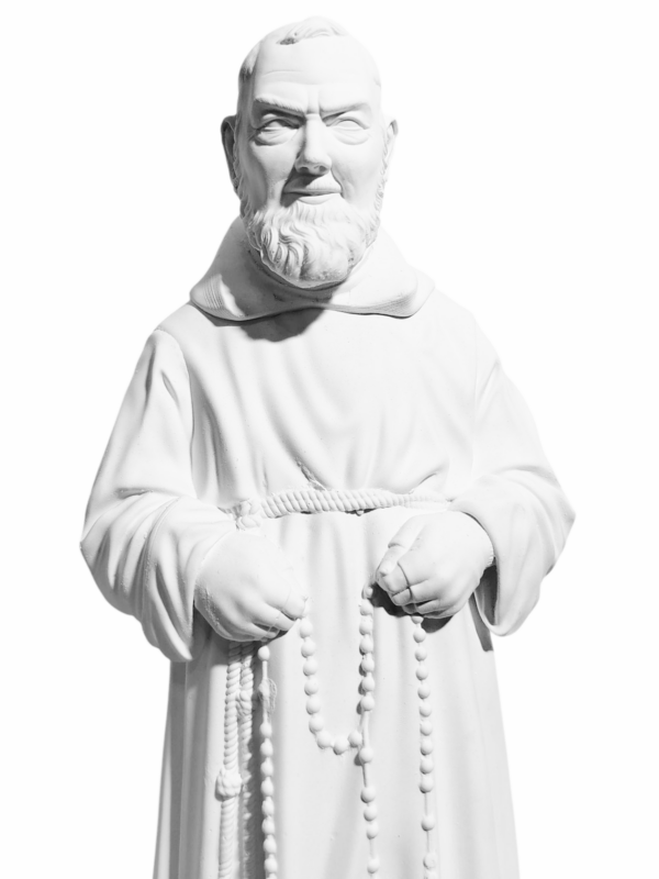 São Padre Pio 30cm Gesso Cru Retocado - Image 2