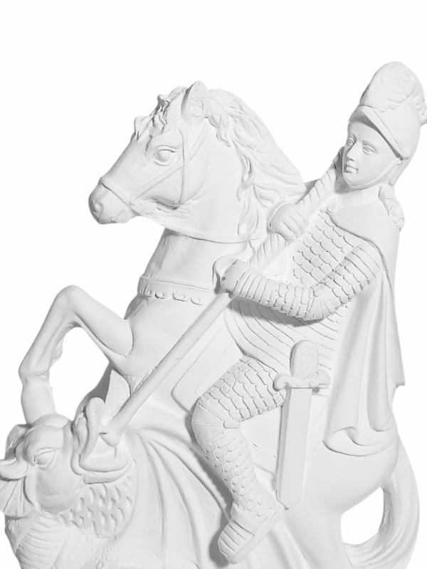 São Jorge Guerreiro 20cm Gesso Cru Retocado - Image 2