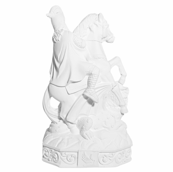 São Jorge Guerreiro 20cm Gesso Cru Retocado - Image 3