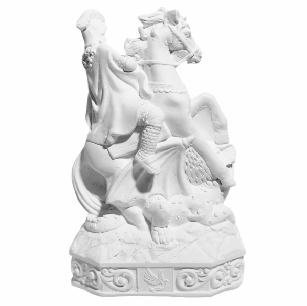 São Jorge Guerreiro 15cm Gesso Cru Retocado - Image 3